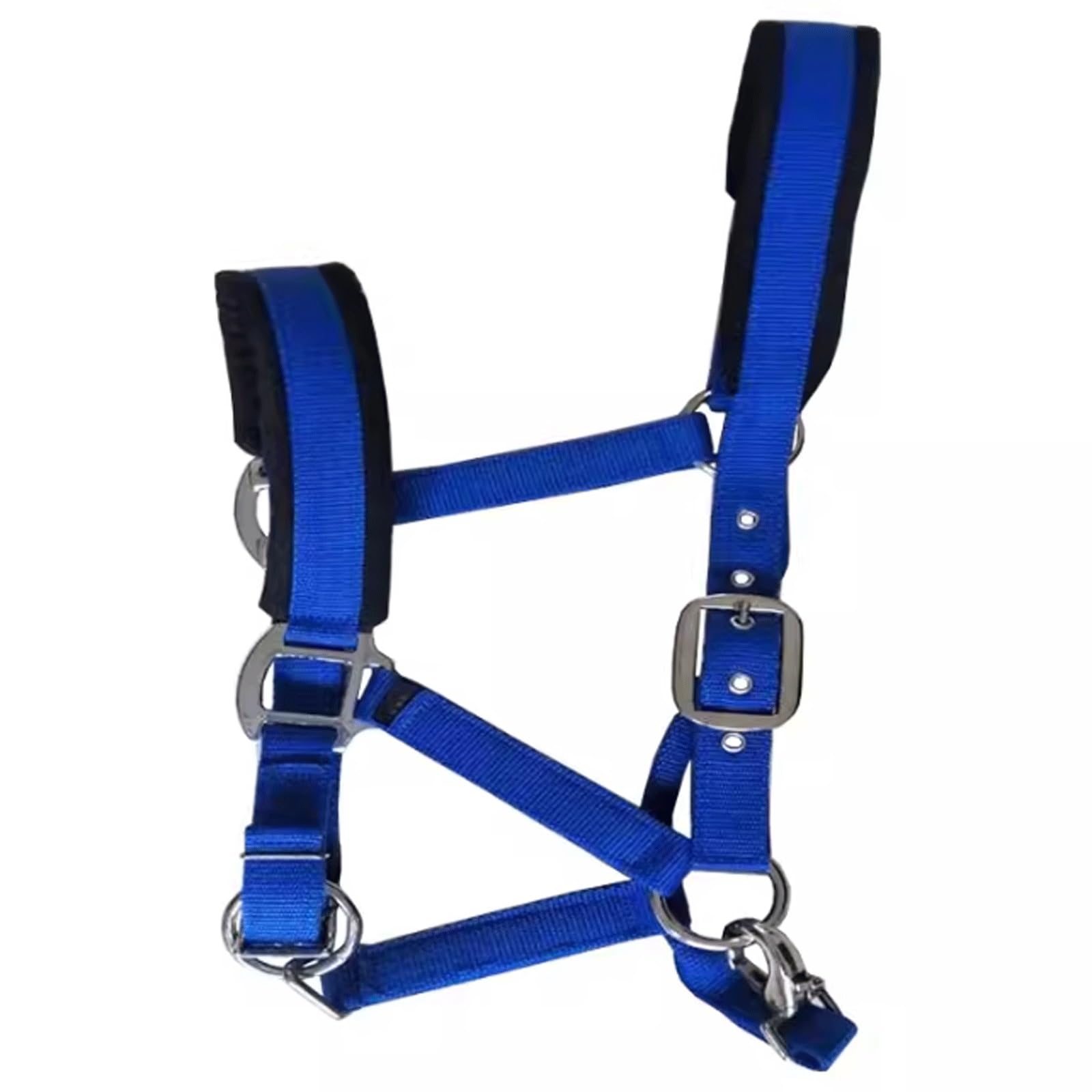 Komfort-Halfter für Pferde Verdicktes Gurtband Weiches Dickes Kissen Verstellbares Pferdezaumzeug Langlebiges Pferdezaumzeug (Color : Blue)