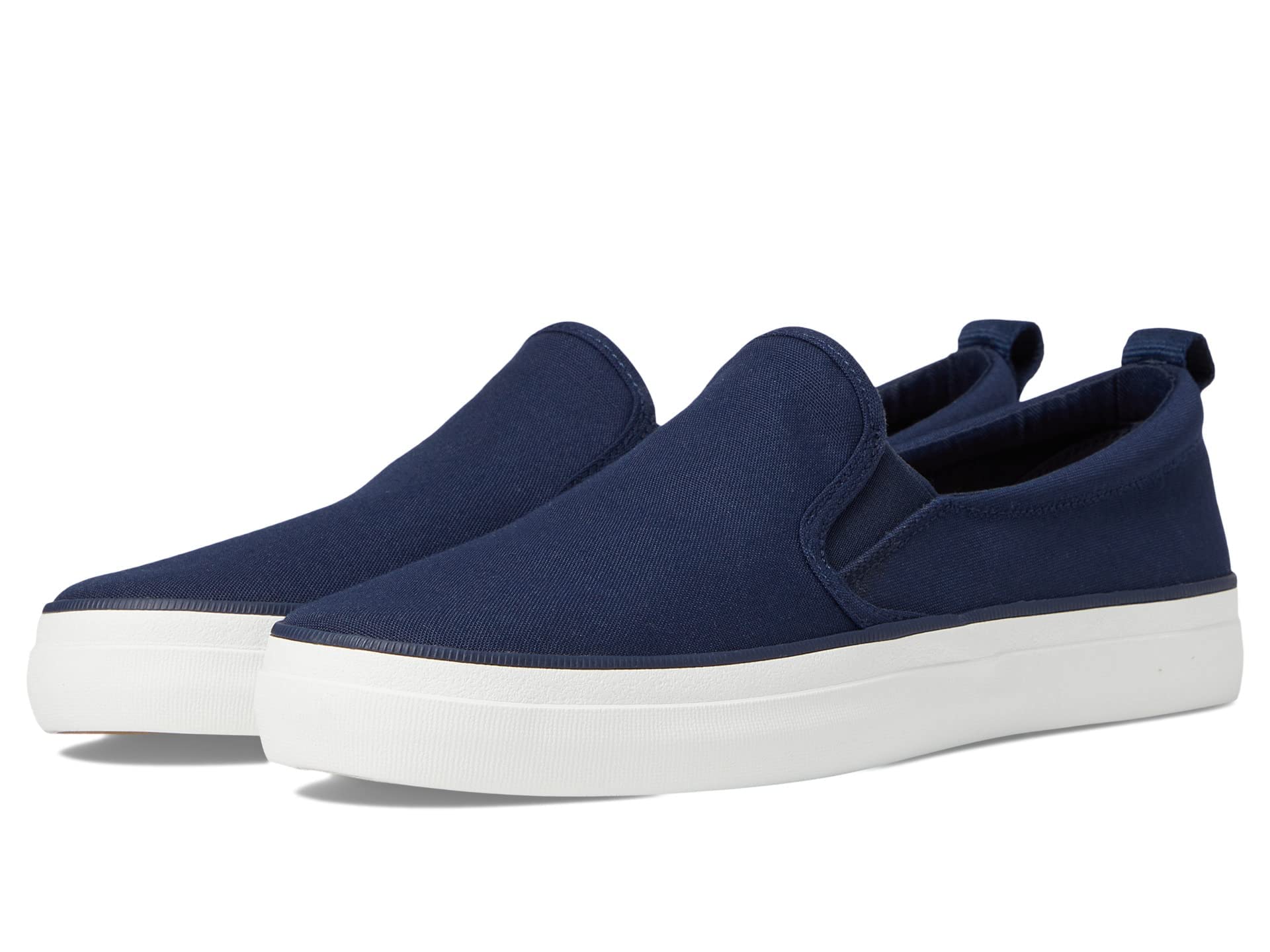 Sperry Women's Crest Twin Gore Sneaker - SeaCycled Canvas Slip-On, Cork Footbed, Sustainable Casual Shoes