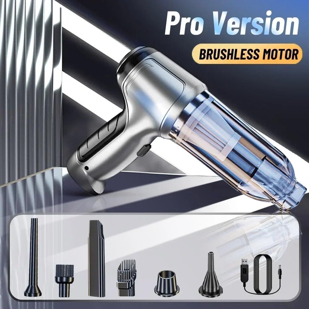 Aspirador Mano Aspiradora de Coche, Potente máquina de Limpieza inalámbrica, Robot automático, Accesorios para Coche, electrodoméstico, Fuerte succión Portátil Aspiradores(Updated Pro)