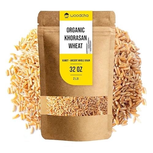 Organic Khorasan Wheat Berries (Kamut) – Ancient Whole Grain, Non-GMO, Vegan Superfood for Salads, Bowls & Baking – Bulk 2lb