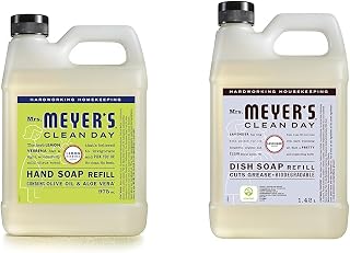 Mrs. Meyer's Clean Day Liquid Hand Soap Refill, Cruelty Free, 975 ml & Clean Day Dish Soap Refill, Cruelty Free Dishwashing Liquid, Lavender Scent, 1.4 Liter Refill for Dish Soap Bottle