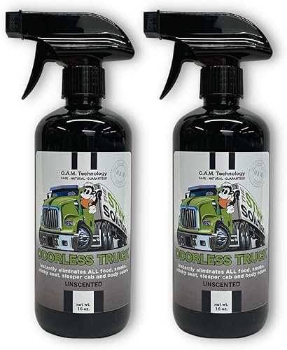 Spray eliminador de olores de camionero inodoro para tu semi, cabina y equipo grande. Elimina los olores desagradables de tu asiento del conductor,