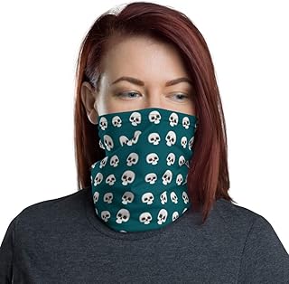 Skulls Design Blue Breathable Washable Neck Gaiter
