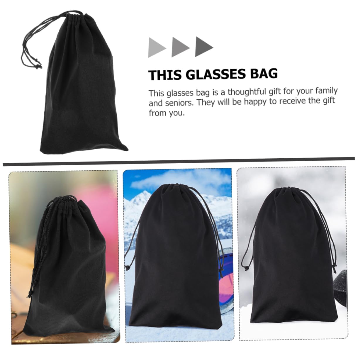 ibasenice Bolsa De Gafas De Esquí Con Cordón Funda Rasguños Para Gafas Bolsa De Viaje Y Ligera Para Outdoor Y