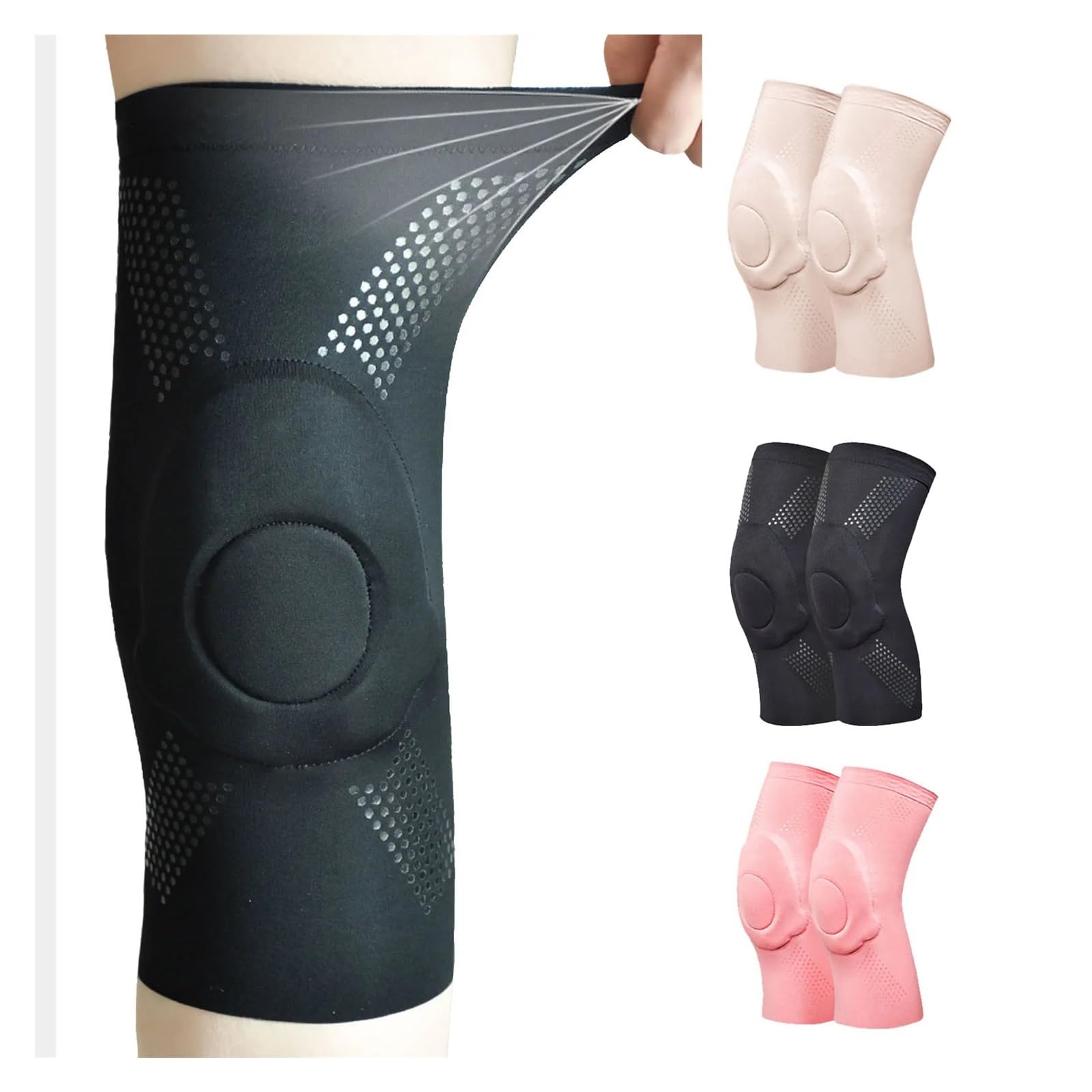 Genouillères de Sport antidérapantes, Soutien pour la Danse, Le Volley-Ball et Le Yoga, Sangle de Maintien, Protection de Compression médiale en Silicone