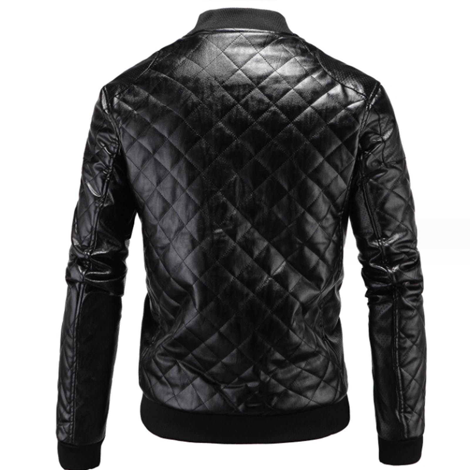 Amazon.co.jp: メンズキルティングレザージャケット，ジャケット 中綿