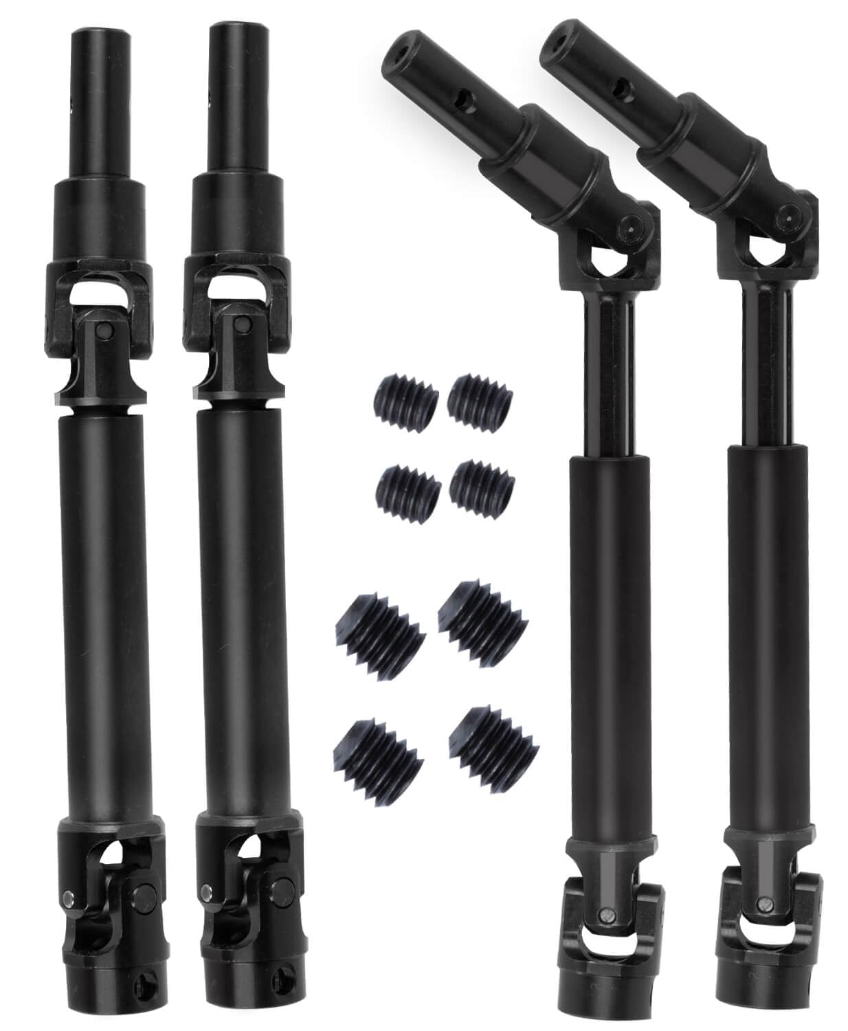 hopsupRC #45 Steel Drive Shaft CVD Upgrades Part for 1/8 Mojave 4X4 4S BLX RC Car,Stainless Front Rear Driveshaft Axles Hops up,4PCS Black