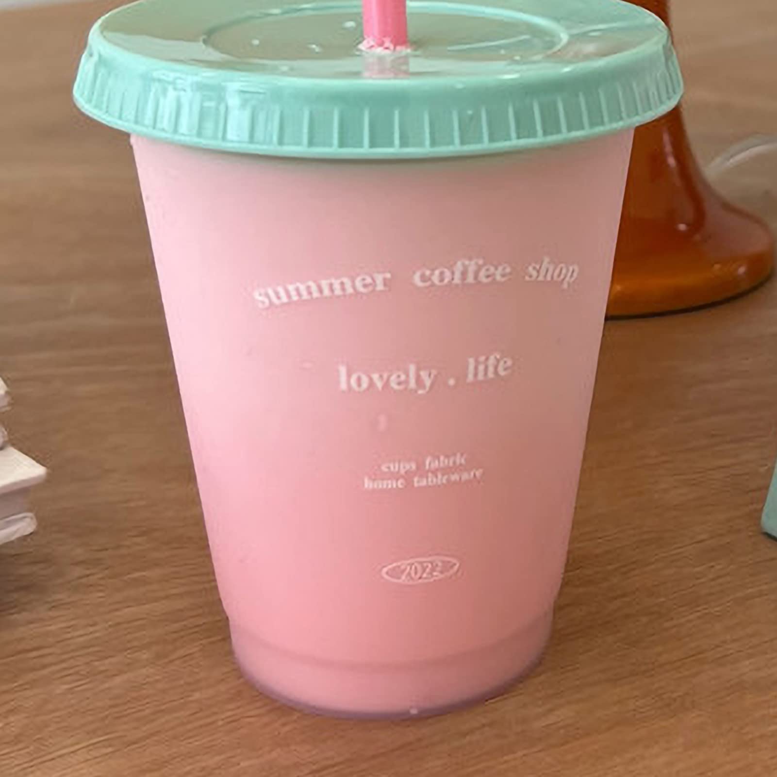 Tazza di vetro da caffè a righe da 600 ml Tazza di vetro trasparente con coperchio e cannuccia Tazza di caffè freddo Succo di latte Tè Tazza di acqua Bicchieri  15