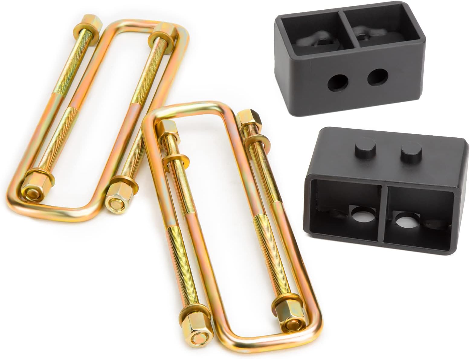 dynofit 3" Rear Lift Blocks Kit for 2004-2017 F150, Solid Suspension Leaf Spring Leveling Assembly with Extended U-bolts for 2WD/4WD F-150 Pickup