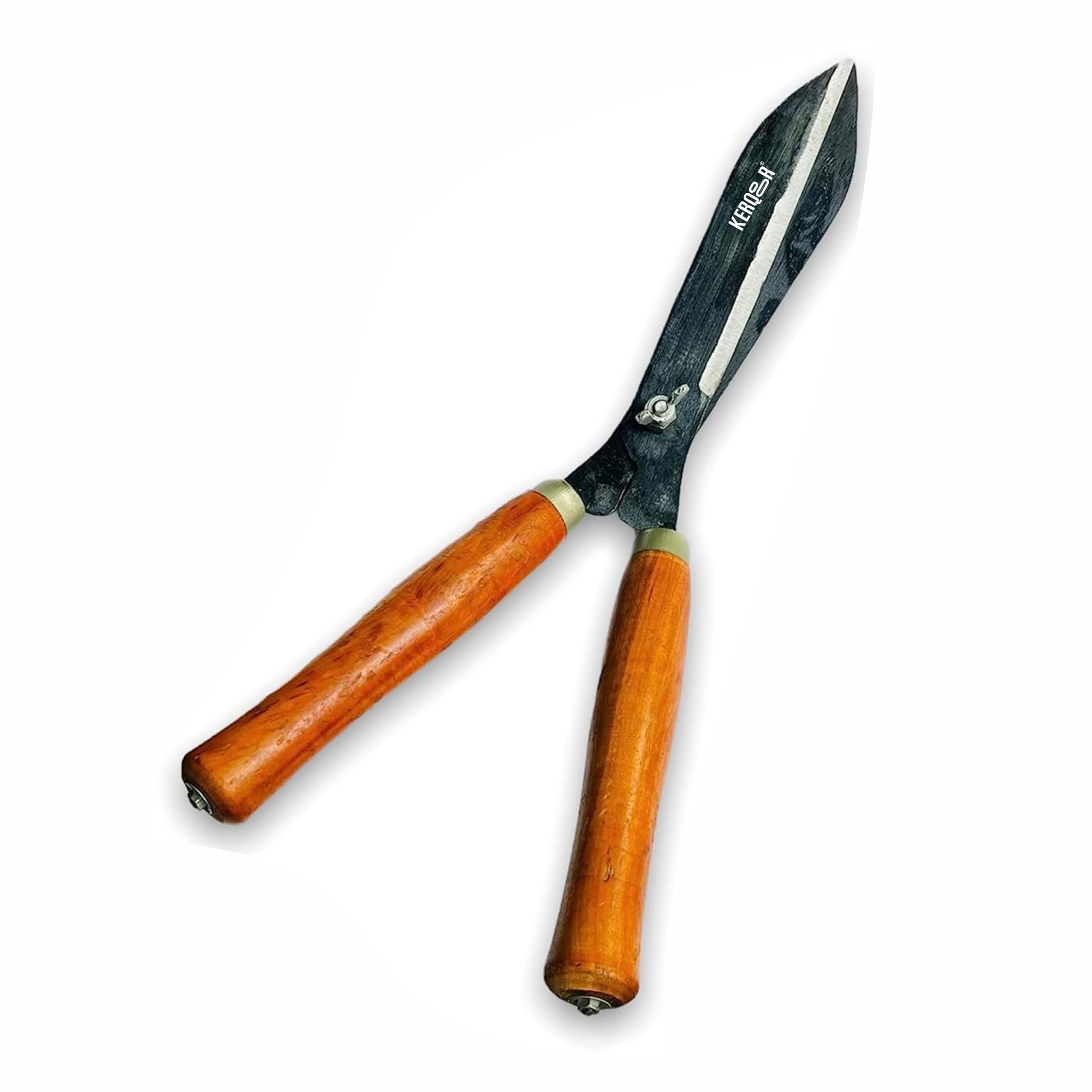 KERQOOR Hedge Shears for Gardening - 1 Pc (Metal) Hedge Pruner Shear Cutter with Wooden Handle | Hedge Pruning Shears for Lawns or Garden | Garden Scissors for Cutting Plant Stem (B0C86B2G94) Amazon Price History, Amazon Price Tracker