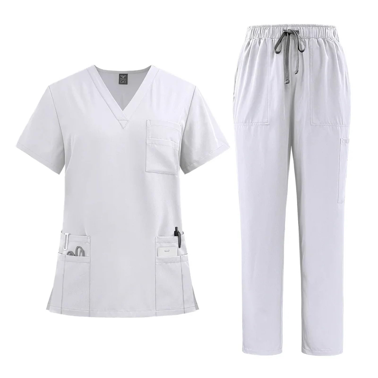 Uniforme De Enfermera Conjuntos de Uniforme médico for Mujer, Camisetas Hospital, Pantalones, Accesorios Enfermera, clínica Dental, salón Belleza, Ropa Trabajo, Traje para la Oficina