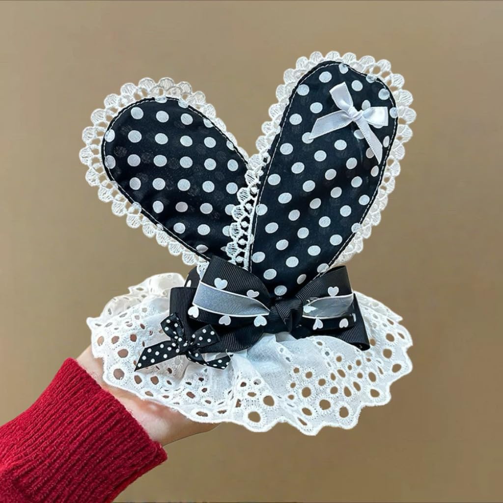 CAT KO Bunny Ear Top Hat Bunny Costume for Women Ribbon Rabbit Hat Halloween Cosplay Accessory for Lolita image 5