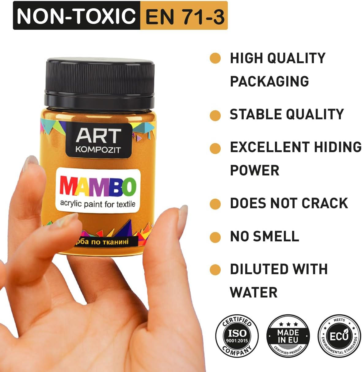 Professional Acrylic Fabric Paint Set for Clothes Permanent. Colors 24x50 ml (1.69 Fl Oz) - For Leather, T-shirt, Shoe, Upholstery, Furniture. Non-Toxic, Long-Lasting, Waterproof