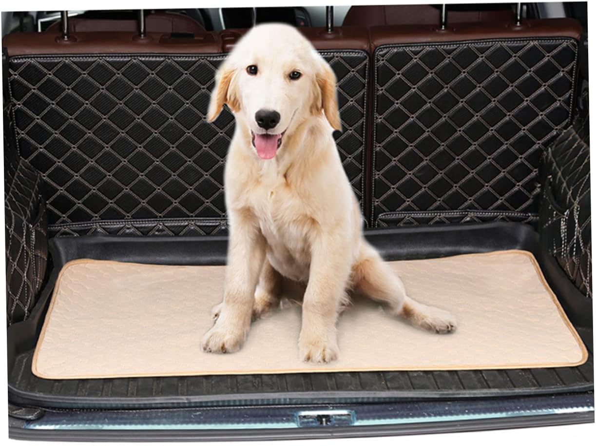 DOITOOL Washable Pet Pee Pad for Dogs and Cats Reusable Training Mat Beige Non- Design for Indoor Use and Prevents Floor Damage