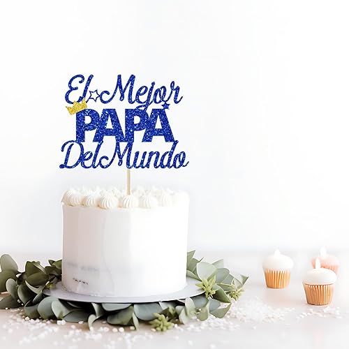 Miniatura 6 de El Mejor Papa Del Mundo - Decoración para tartas con texto en inglés "Happy Father's Day" (Feliz Cumpleanos Papa), decoración de fiesta de