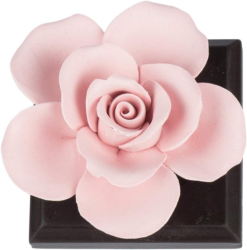 Qfun Handmade Ceramic Artificial Flower Aromatherapy Diffuser Living Room Decor - Great Gift for Mother's Day Valentine's Day Wedding and Christmas (Red)