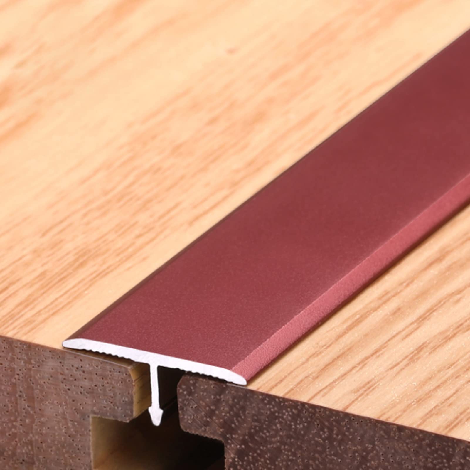 Remys Red Stairs Office,Metal Floor Seams Transition Strips, Durable Laminate Floor Transition Strip, Wood To Hardwood Floor Edging Trim Strip(,145Cm/57In)