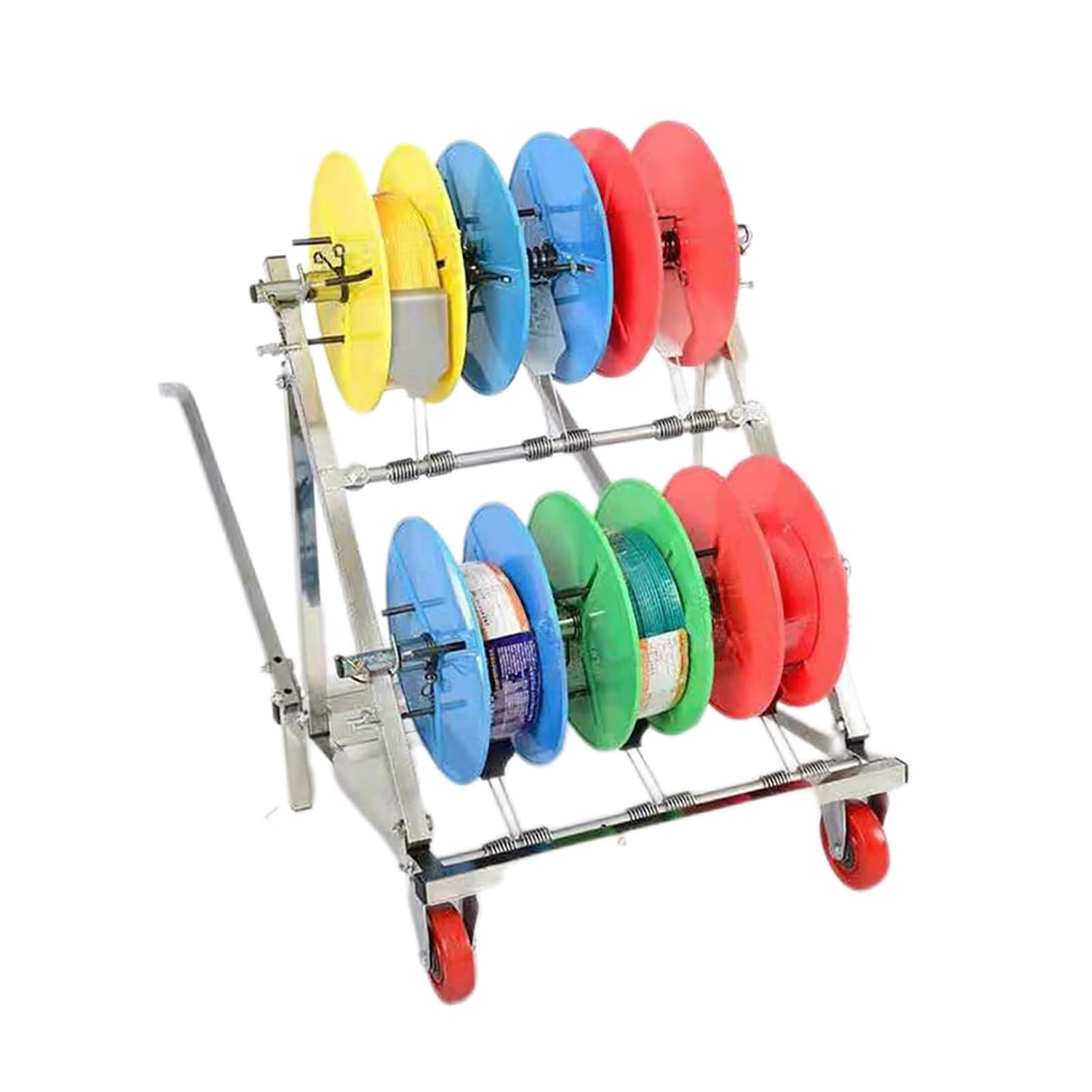 WDSOPK Wire Spool Rack,Multi Purpose Wire Dispenser Holds,Heavy Duty Cable Caddy and Wire Dispenser Organizer,for Electrical Industrial Retail (6 Rods Wire)