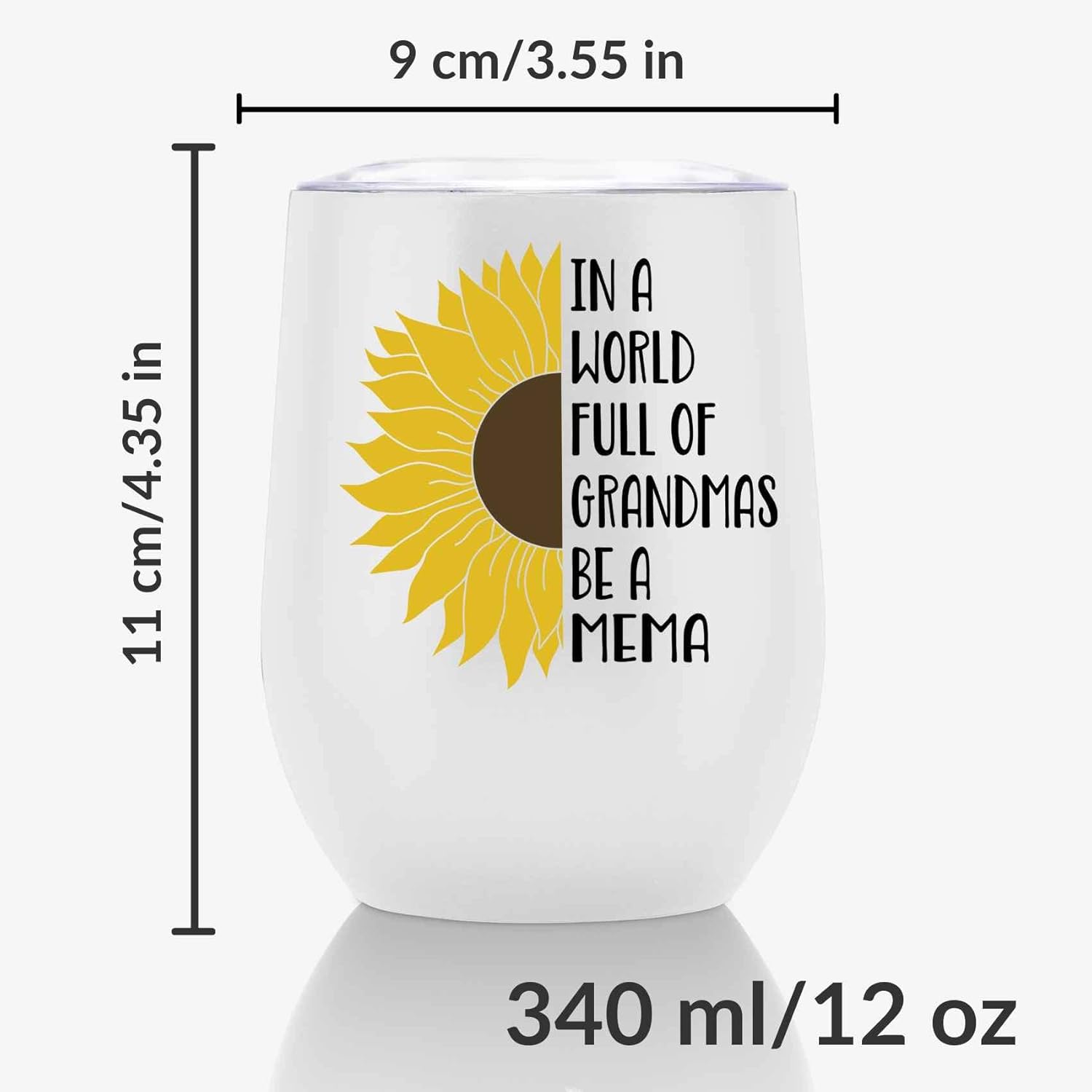 Onebttl Mema Gifts, Sunflower Grandma Gifts, 12oz Stainless Steel Insulated Tumbler for Sunflower Lovers, Perfect for Mother's Day, Birthday - Image 5