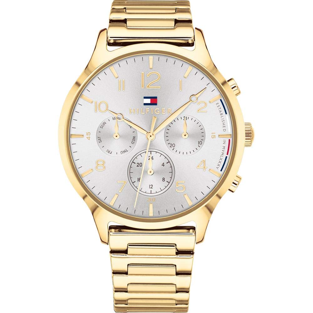 Tommy Hilfiger Reloj Analógico de Cuarzo multifunción para mujer con Correa en Acero Inoxidable dorado - 1781872
