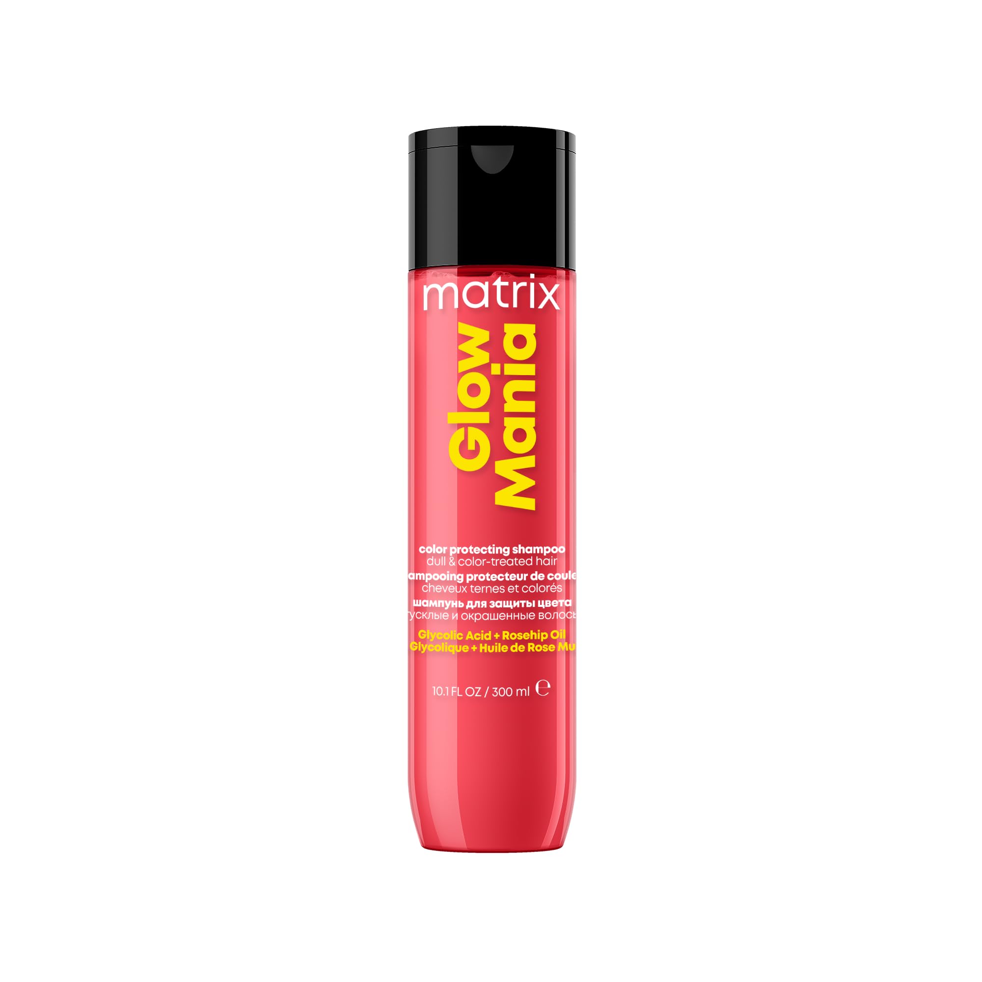 Matrix, Shampoo Per Capelli Colorati e Spenti, Colore Luminoso e Protetto, Protettore del Colore, Formulato con Acido Glicolico e Olio Di Rosa Canina, Senza Solfati, Glow Mania, 300 ml