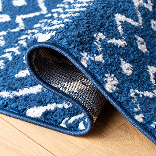 Tapete decorativo SAFAVIEH 2' x 5' azul marino y marfil miniatura 4