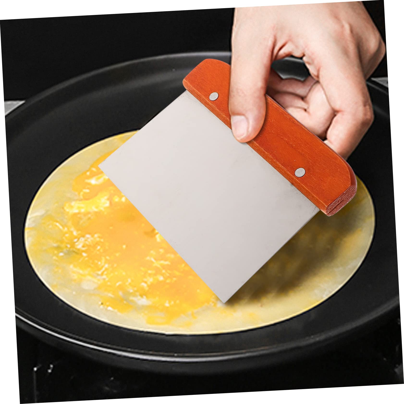 Unomor 1set Household Pancake Tool Crepe Spreader Scraper Handle Easy for Pancakes Crepes for Cooking Breakfast Snacks