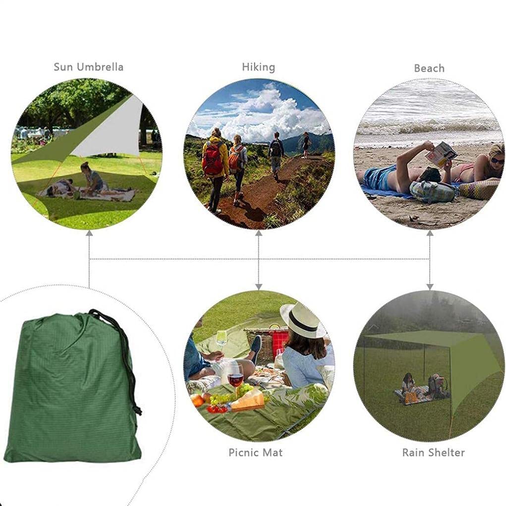 Bâche De Tente Imperméable pour Hamac Extérieur De Voyage De Camping, Bâche Anti-UV D'auvents De Bâche De Hamac De Ripstop, Green