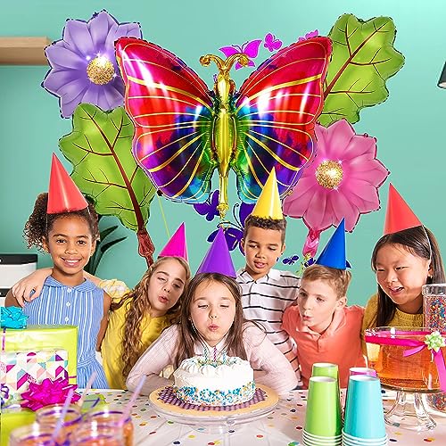 Image of Rozi Decoration Butterfly Foil Balloons For Birthday, Baby Shower, Anniversary Party, Kids Party Decorations Set Of 5 Pcs Butterfly Birthday Decorations For Girls - Multicolor