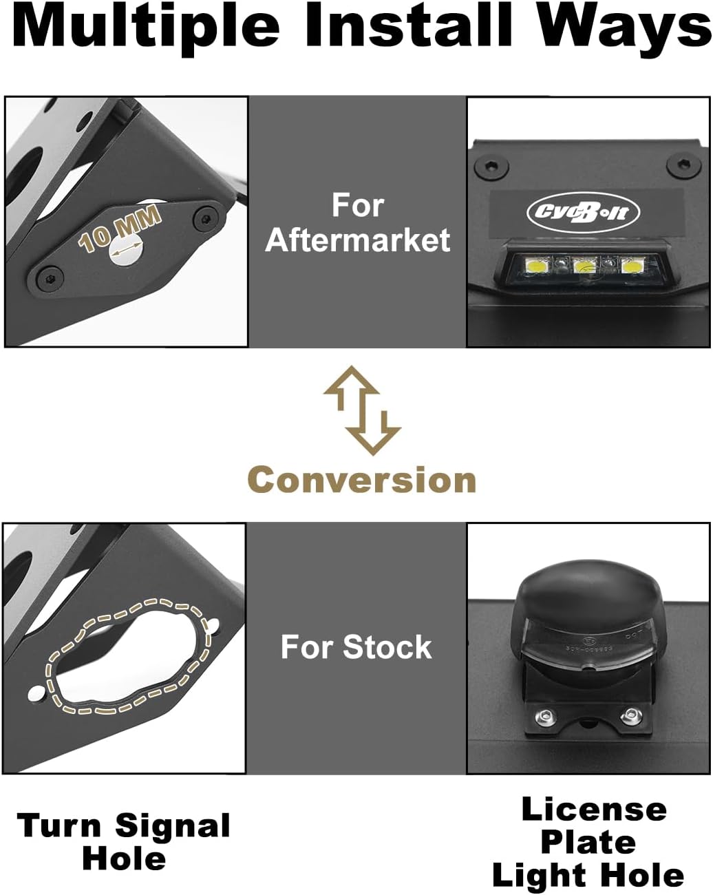 Fender Eliminator Fit for Z650 Ninja 650 2017-2025, Ninja 650 KRT ABS 2022-2024, Z650 ABS 2019-2024 License Plate Bracket Mount Tail Tidy Compatible with Turn Signals