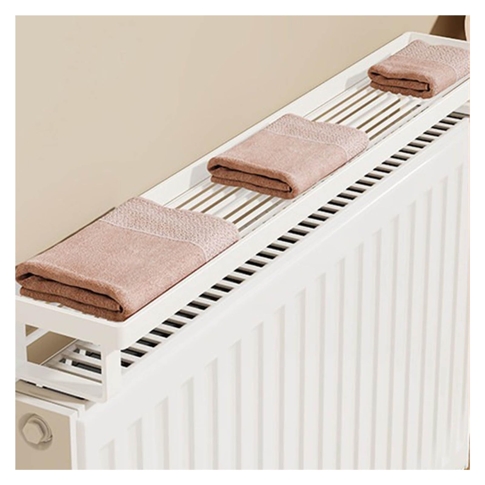 Estante para Radiador Estantería Almacenamiento para Dormitorio para Montar en La Pared Soportes para Radiador sin Taladrar Ideal para El Salón (60x12x7cm)