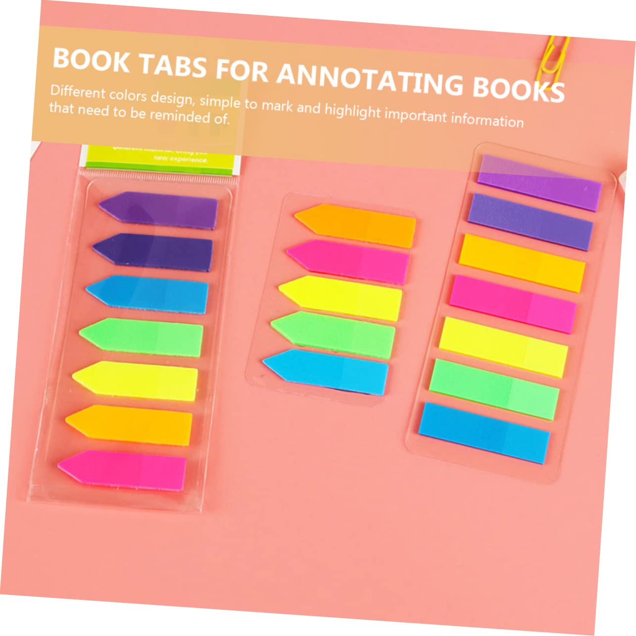 HOMSFOU 36 Set Di Segnalibri Per La Scuola Kit Di Annotazione Adesivi Fluorescenti Per Cancelleria Segnalibri Linguette Per Indici Linguette Per Libri Adesivi