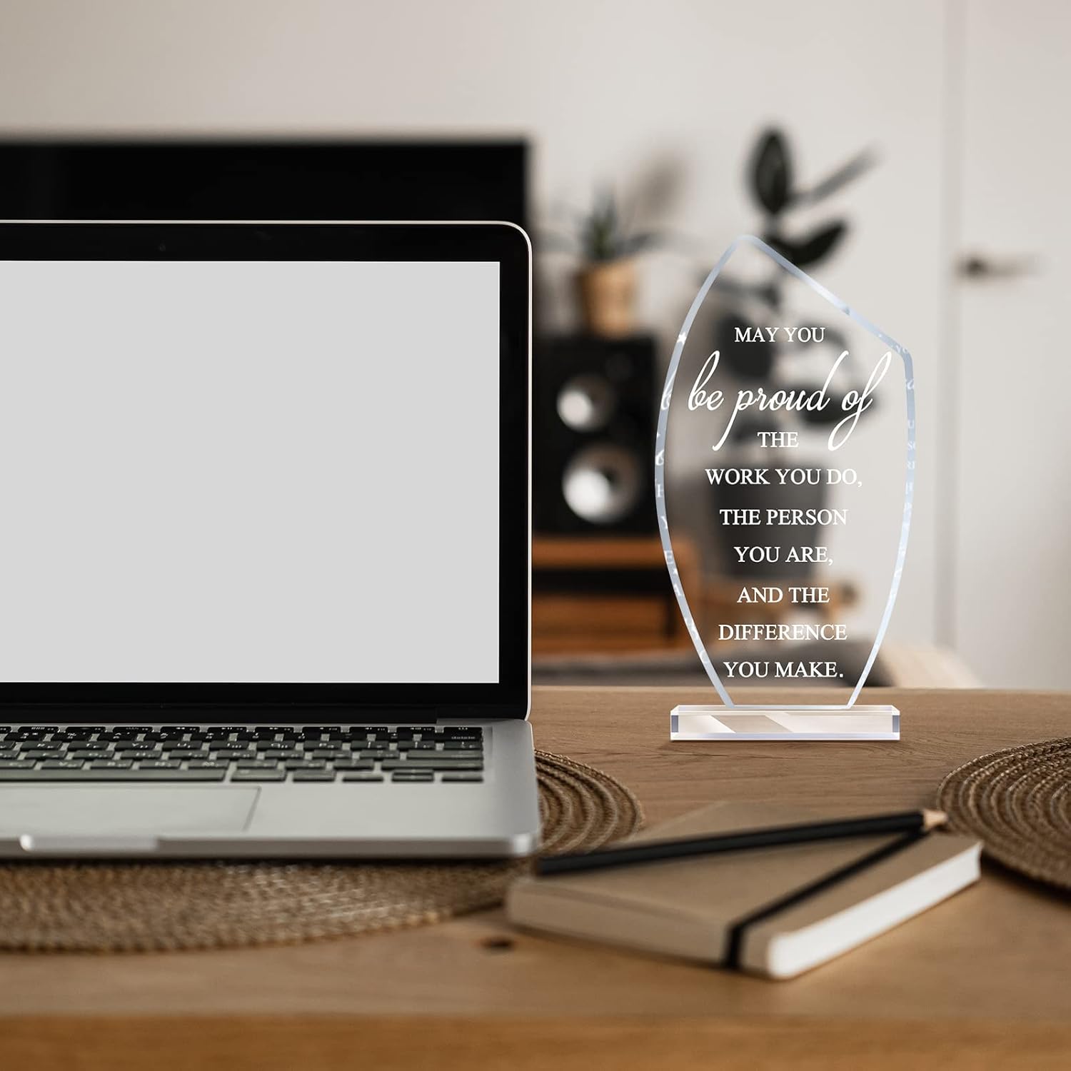 Bucherry 10 Pcs Employee Appreciation Awards for Coworker Acrylic Thank You Trophy May You Be Proud of The Work You Do Sign Prizes Retirement Goodbye Farewell Gift for Women Men(Proud)