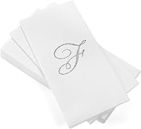 Vista 34 de AMERICAN HOMESTEAD - Toallas de mano desechables – Servilletas de invitados con monograma de lámina plateada – Toallas de papel de baño similares al