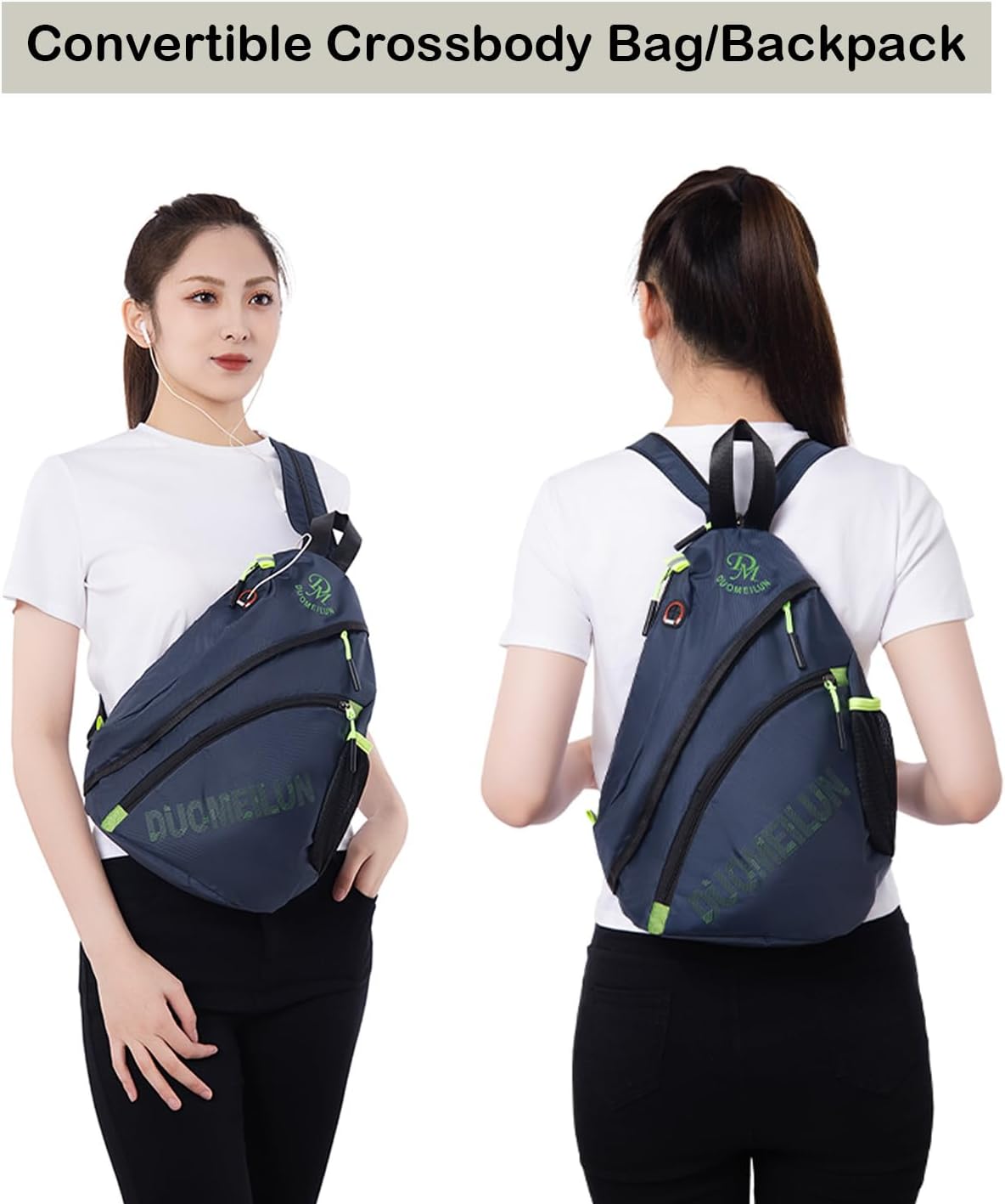 Waterproof Travel Backpack Shoulder Bag Sling Bag for Men Women, Multi-functional Casual Adjustable Crossbody Bag Hiking Travel Daypack Chest Bag