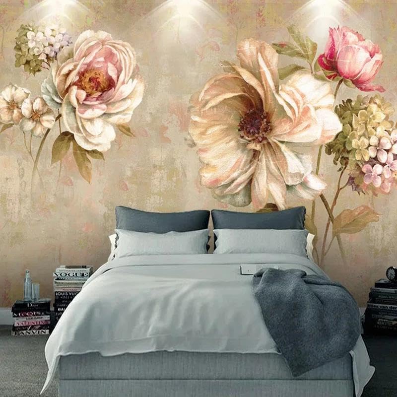 Papier peint mural 3D petites fleurs fraîches en intissé haut de gamme pour salon