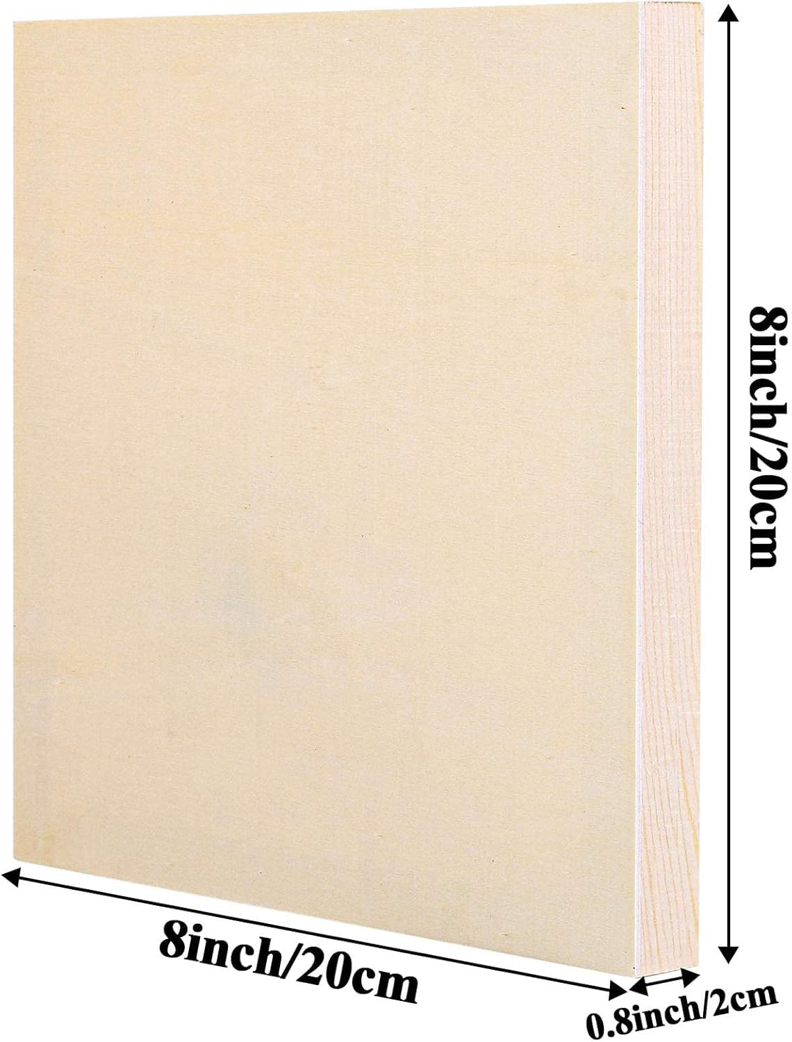 ADXCO 8 sztuk drewnianych paneli 20 x 20 cm, niedokończone drewniane płyty płócienne do malowania, nalewania, wykorzystania artystycznego z olejami, akrylami
