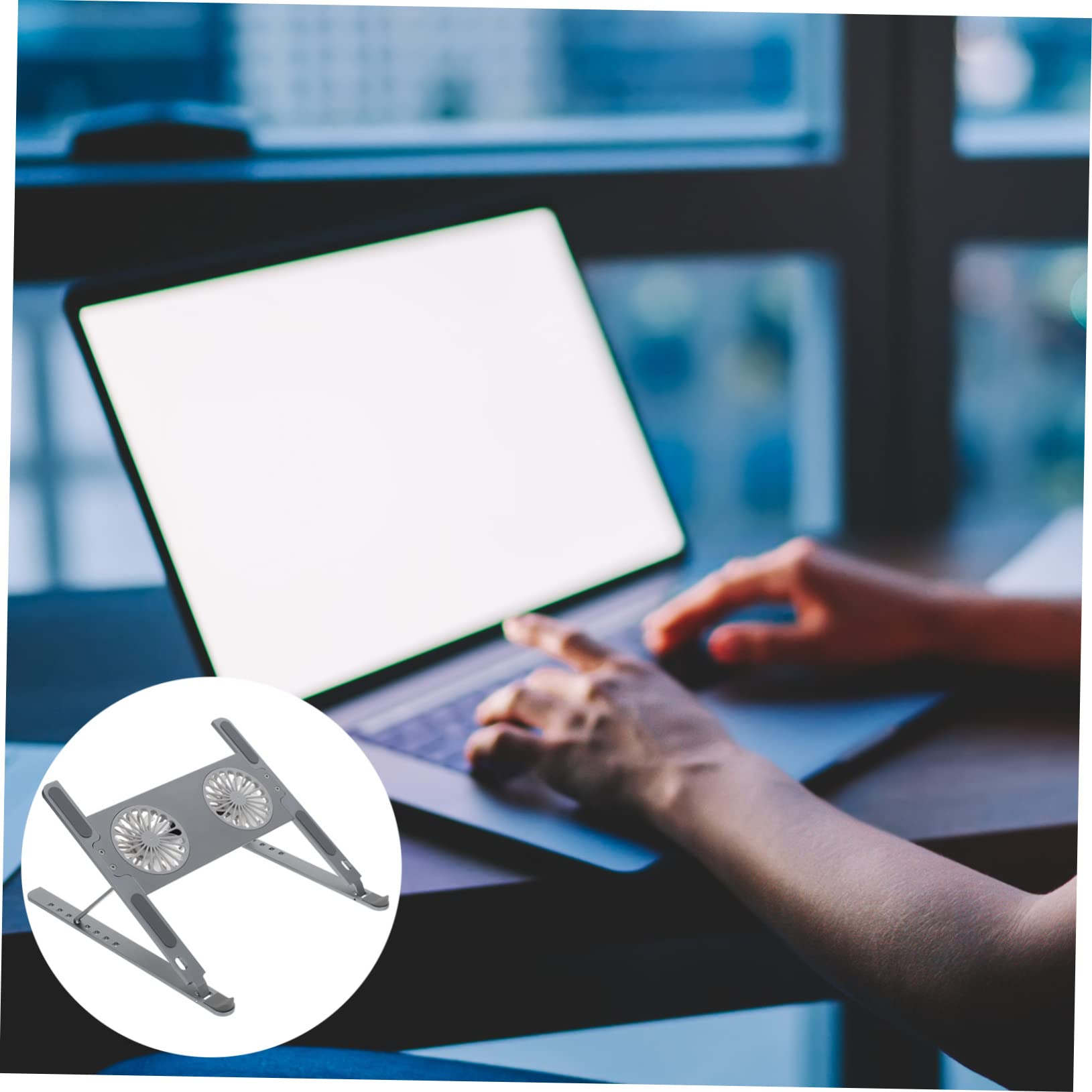 Homoyoyo Supporto Raffreddamento Notebook Supporto Portatile Regolabile in Lega di Alluminio Doppia Dissipazione e Ventilazione Interna ed Esterna per Laptop