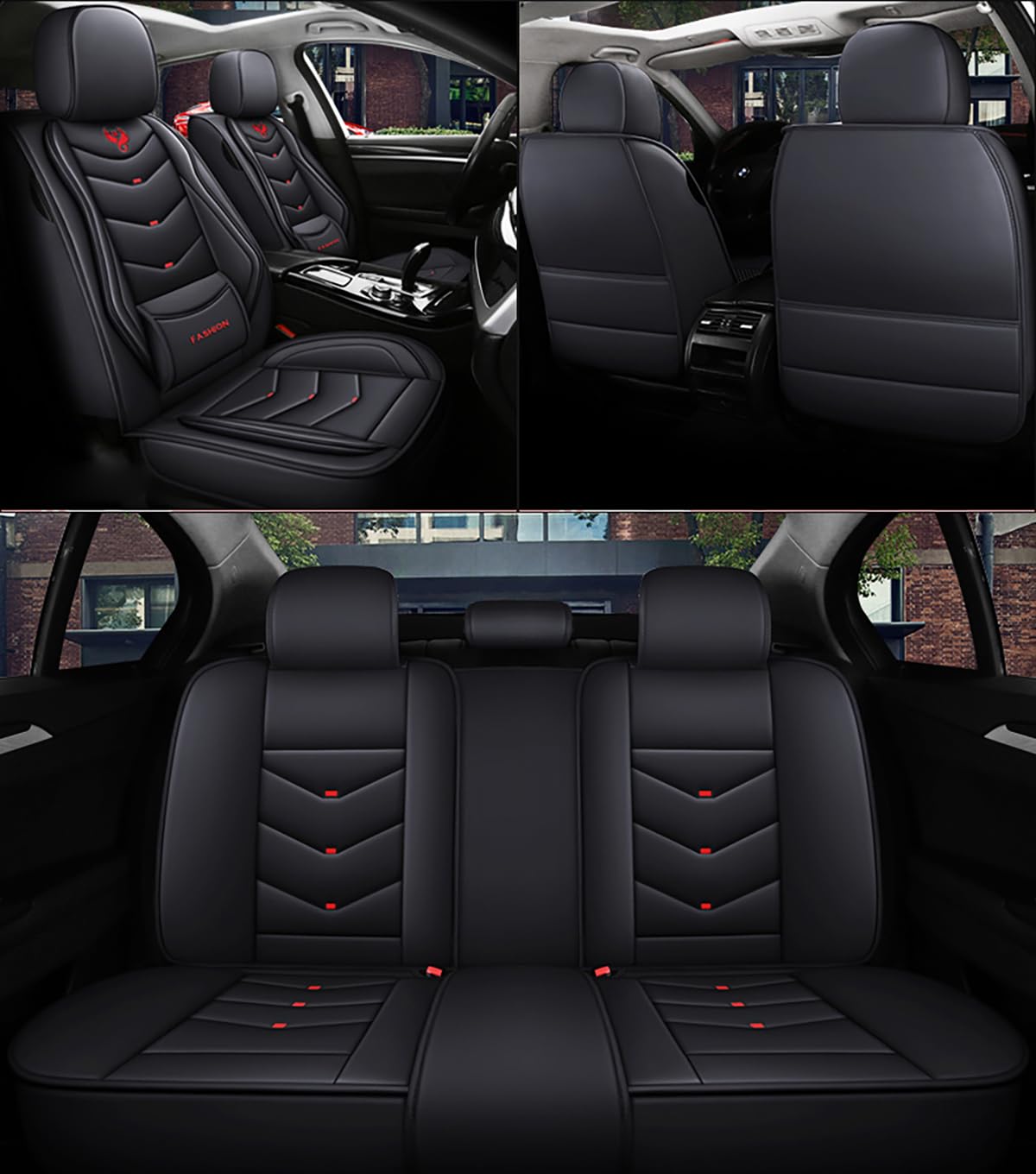 Car Seat Cover for Nissan Titan 2017-2024 Waterproof and Dustproof Faux Leather Airbag Compatible Cushion Protectors Guards Car — view 2