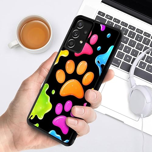 Miniatura 6 de Funda para Samsung Galaxy A32 4G, huellas de cachorros de acuarela de alta definición, patrón exquisito a prueba de golpes, antideslizante,