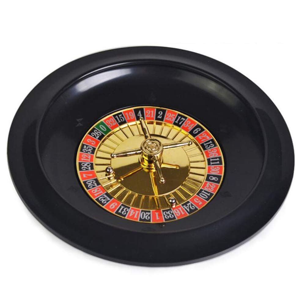 10 Zoll Roulette-Rad Party-Roulette-Rad-Set Unterhaltungs-Freizeit-Tischspiele für Familienspaß,Schwarz