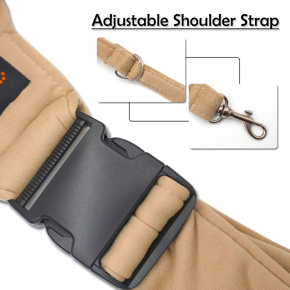 NATUYA Transportador para Mascotas para Perros pequeños, Correa Ajustable, Manos Libres, Bolsa de Transporte para Mascotas con Bolsillo Frontal con Cremallera, cinturón de Seguridad para Viajes al