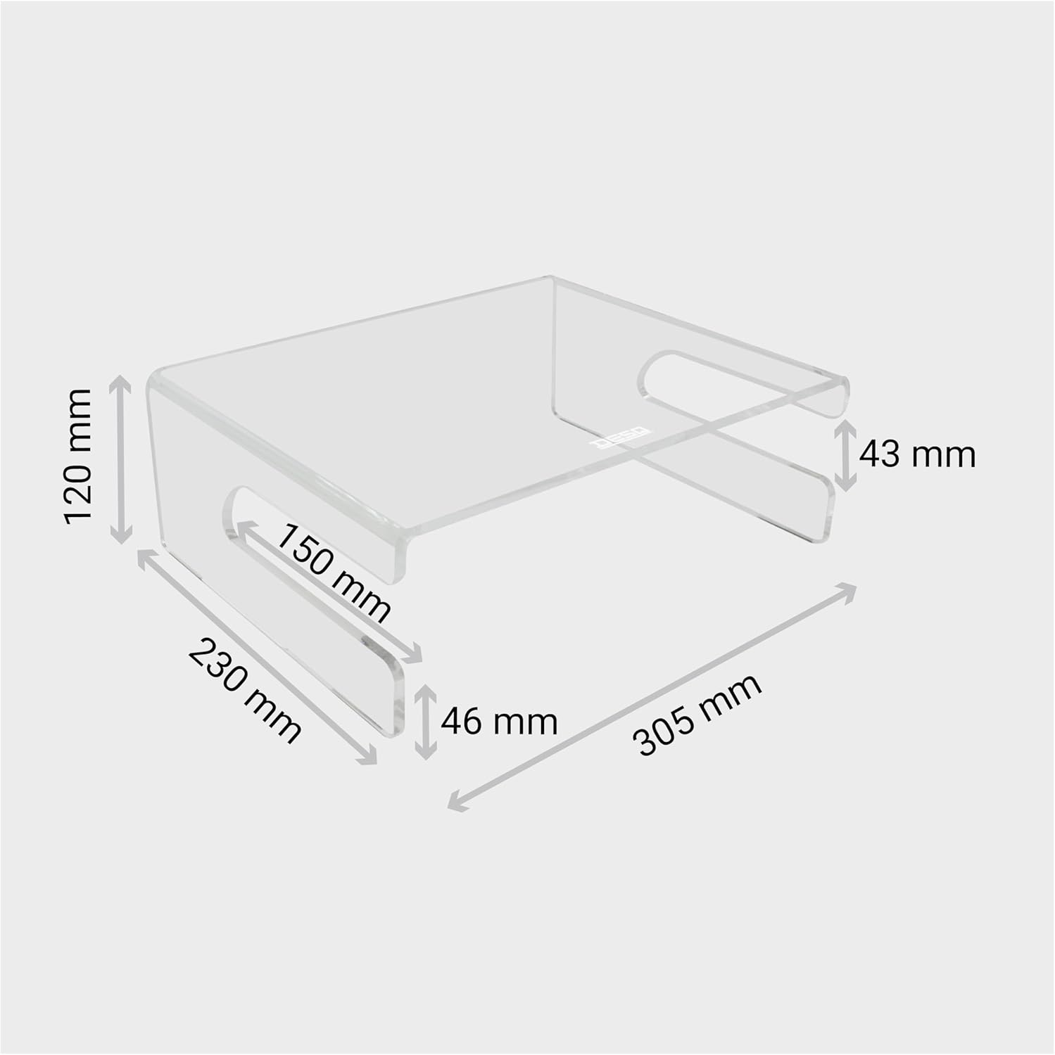 DESQ 1537 Monitor Stand Made from Acrylic – Transparent