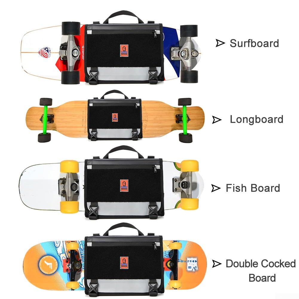 SPORTARC Skateboard Tasche, Skateboard Rucksack Longboard Handtasche, Longboard Surfboard Aufbewahrung Rucksack für Surfbrett, Fischbrett