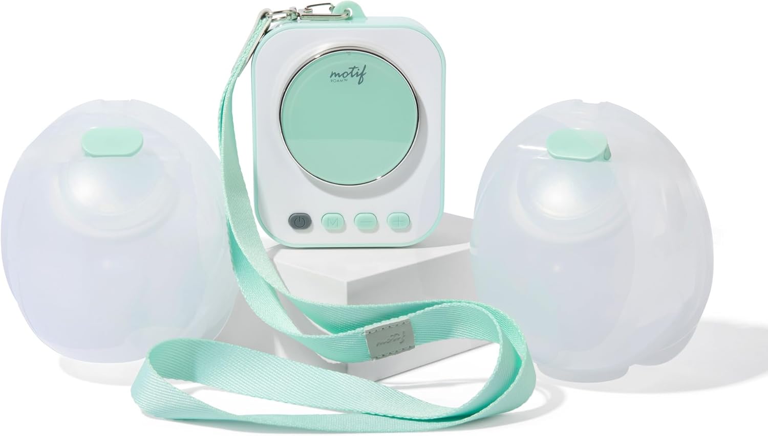Motif Medical Roam Hands-Free Breast Pump for Breastfeeding - Portable Breast Pump w/Two Pump Modes, Digital Screen & 5 Flange Sizes - Rechargeable Breastfeeding Essentials Set