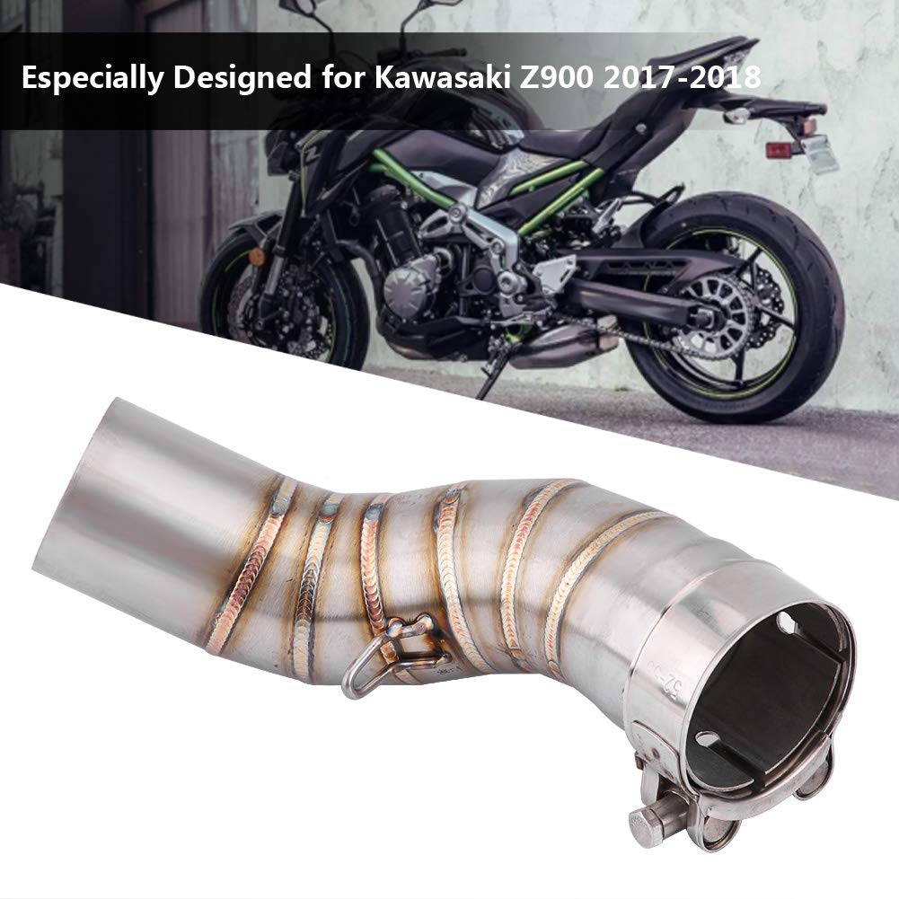 Qiilu Auto systèmes d'échappement Collecteurs d'échappement, Système d'échappement complet de moto, liaison intermédiaire, lien, connexion pour Z900 2017-2018