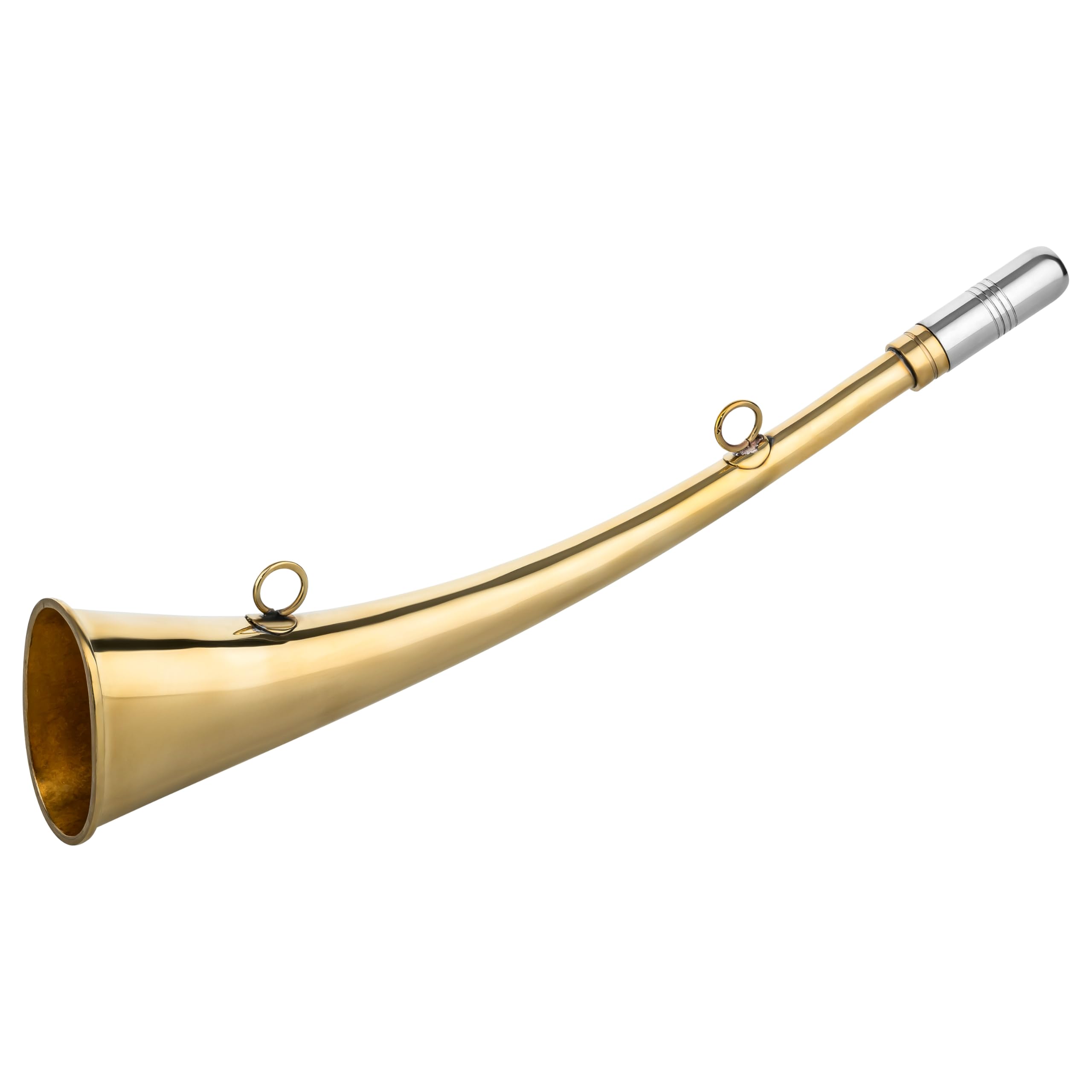 Klaxon de chasse Corne de brume 12 cm 16 cm 22 cm 25 cm 31 cm Bateau de chasse en laiton poli Doré (31 cm)