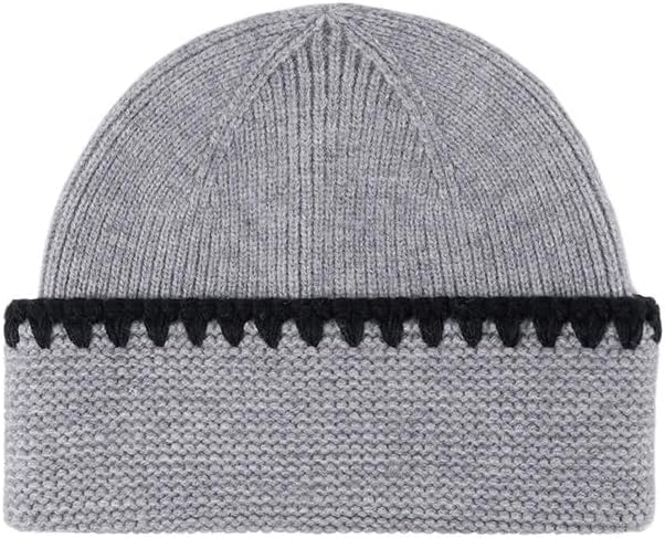 Handmade Striped Knitted Hat for Women Outdoor Warm Thick Woolen Hats