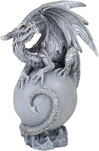 Miniatura 5 de Ebros Gift Dream Weaver Fantasía Wyrmling Sombra Blanca Fantasma Dragón Dormir En Luna Gris Figura 6" Alto Celestial Drake Dungeons and Dragons