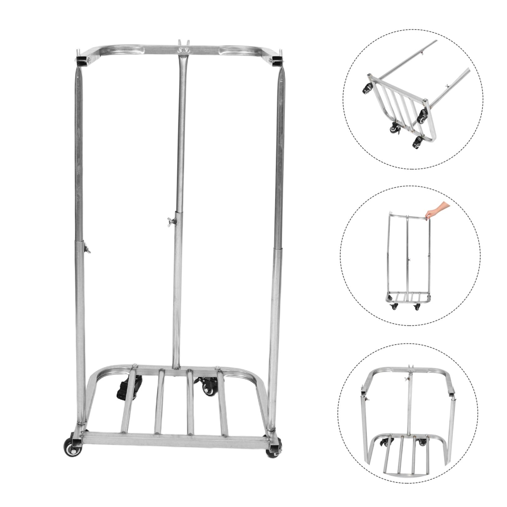 Zerodeko Porta Sacchi e Scarti Esterni della Spazzatura da Giardino per Raccolta Foglie in Acciaio Argento, Supporto Robusto per Sacchetti Intrecciati e Sacchi per Rifiuti